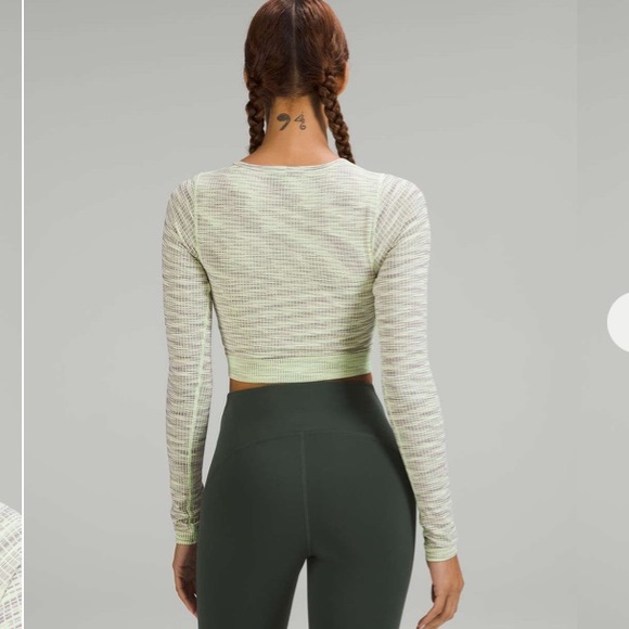 LULULEMON | Ebb to Street Long Sleeve Cropped top Sz US 8 - Picture 2 of 8